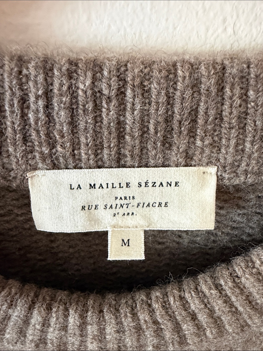 Sezane Dylan Jumper in Dark Taupe Size M - Picture 3 of 5